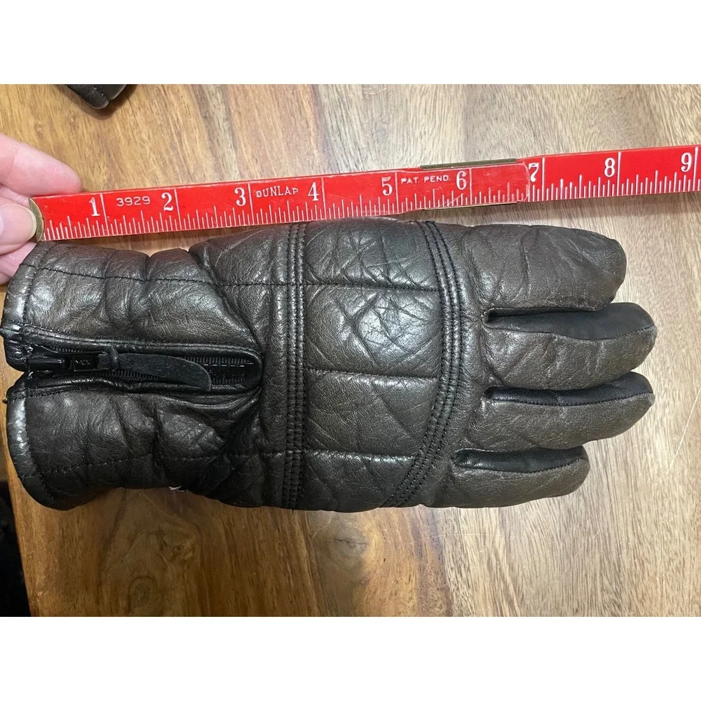 Conroy Ladies Leather Gloves Zipper Lined Size S Vintage 80's Made in Japan